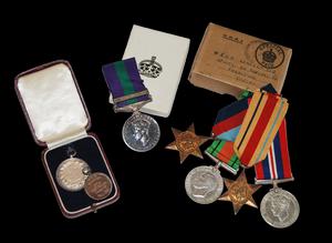 War medals and School sports medals
