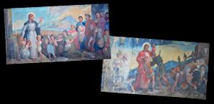 Canvasses of religious scenes, donated in 1898