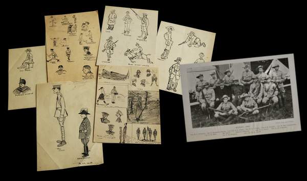 Pen and ink drawings from an O.T.C. camp