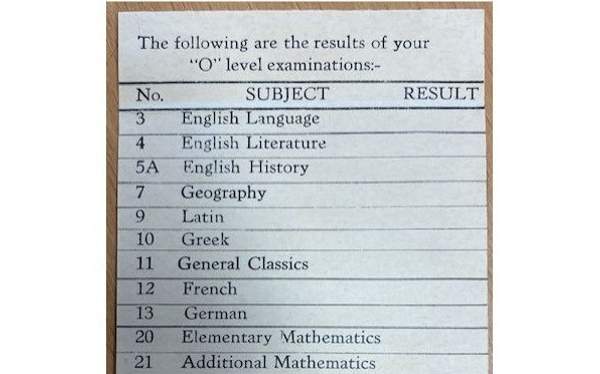 O-level results 